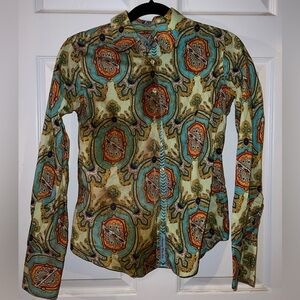 Robert Graham Green Paisley Button Down Shirt XS